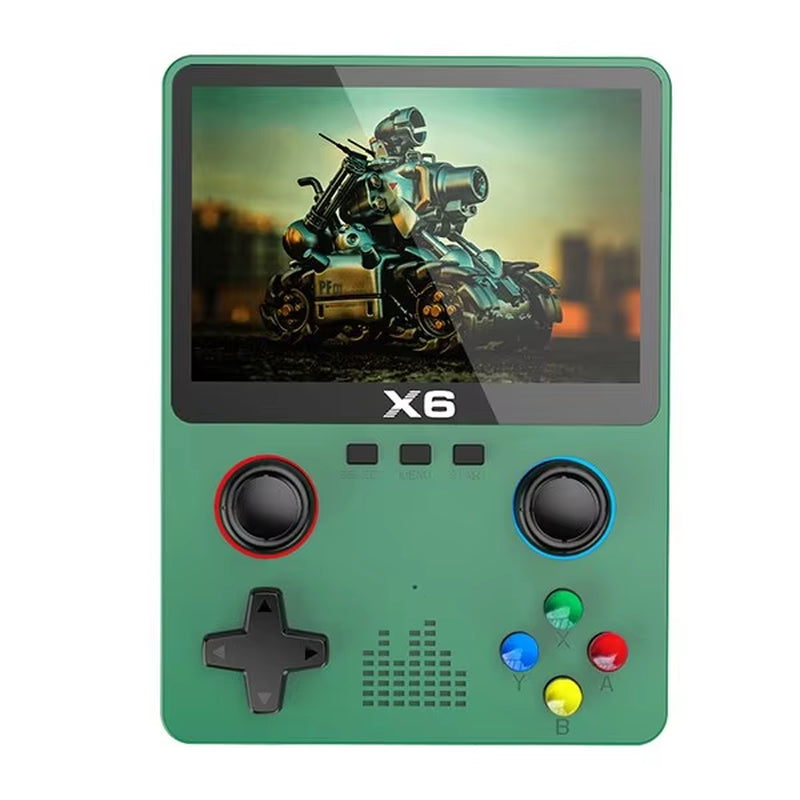 2023 New X6 3.5Inch IPS Screen Handheld Game Player Dual Joystick 11 Simulators GBA Video Game Console for Kids Gifts